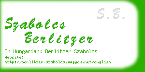 szabolcs berlitzer business card